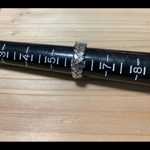 White Austrian Crystal Fern Leaf Ring in Stainless Steel - Picture 8 of 9